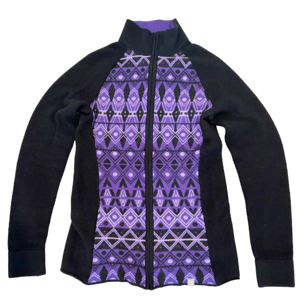 Title Nine 100% Merino Wool Long Sleeve Full Zip Cardigan Size Small